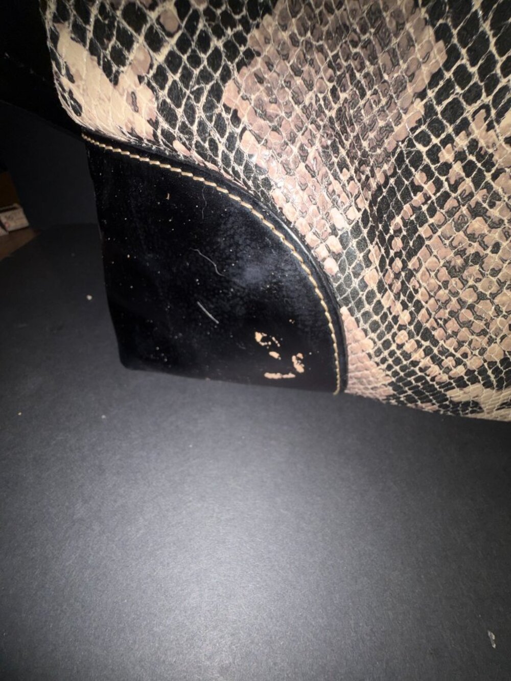 Dooney and Bourke Nikki Python Patent Leather Hobo Brown/Tan/Black - Picture 7 of 10